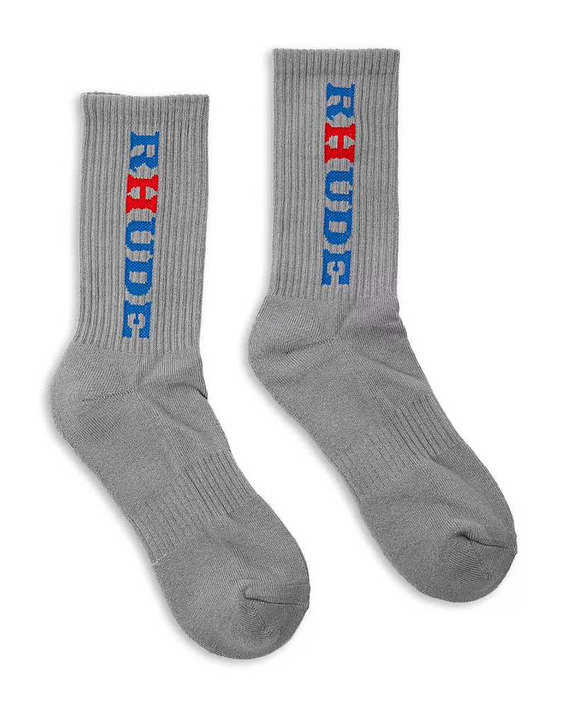 R H U D E Petrol Logo Crew Socks