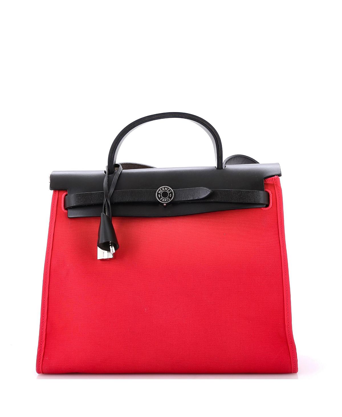 Pre-Owned HERMES 31 Herbag Zip Leather and Toile