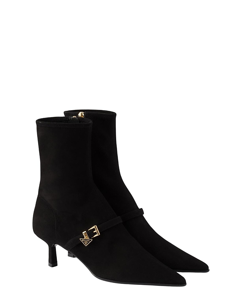 Prada Women's Stretch Suede Booties