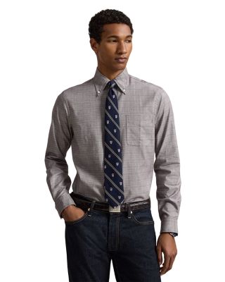 Custom Fit Plaid Cotton Oxford Shirt