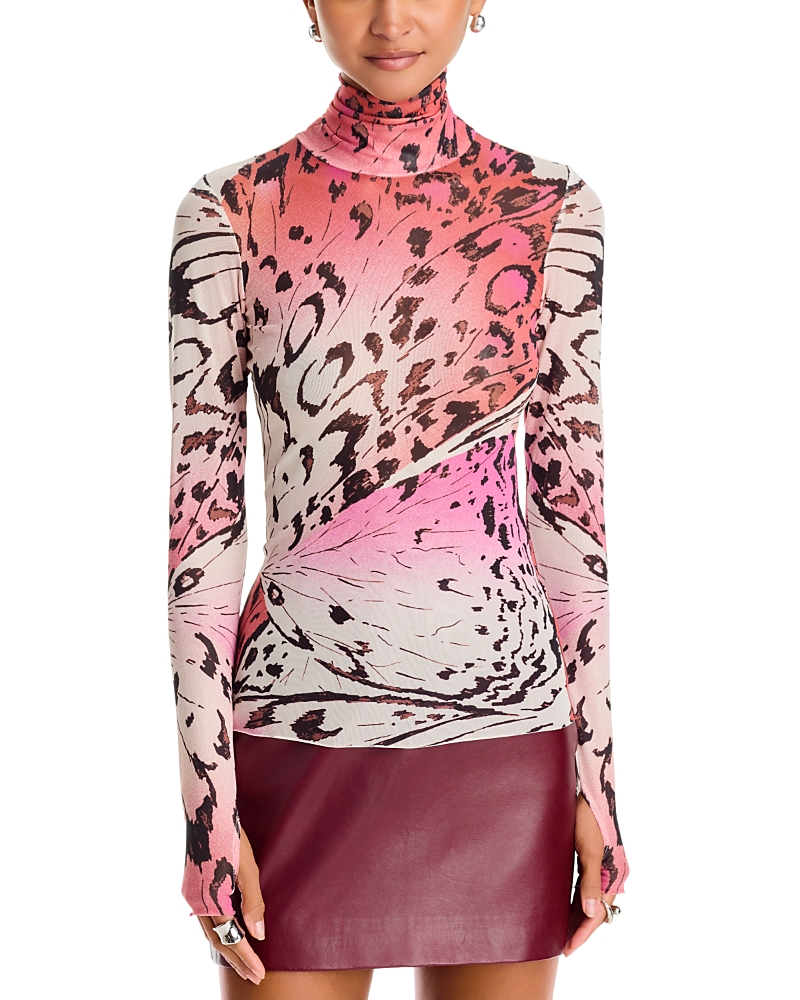 Afrm Zadie Turtleneck Mesh Top