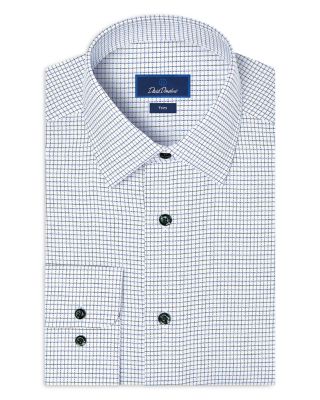 Trim Fit Dobby Check Cotton Dress Shirt