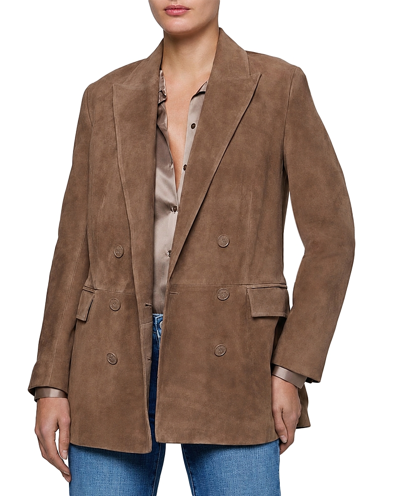 L'Agence Aimee Double Breasted Suede Blazer