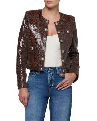 Jayde Collarless Leather Jacket
