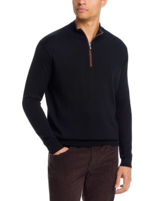 Autumn Crest Suede Trim Quarter Zip Sweater