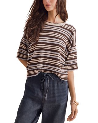 Georgie Striped Short Sleeve Sweater