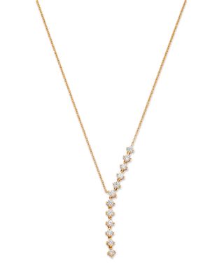Bloomingdale's Fine Collection Diamond Asymmetric Lariat Necklace in 14K Yellow Gold, 0.50 tcw