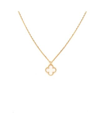  Sweet Alhambra Pendant Necklace 18K Gold and Mother of Pearl, 15.75"