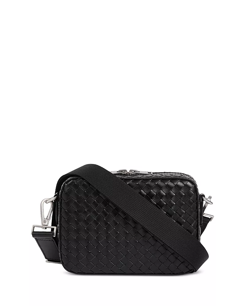 Sandro Small Braided Leather Shoulder Bag