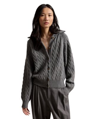 Wool & Cashmere Collared Cardigan Sweater