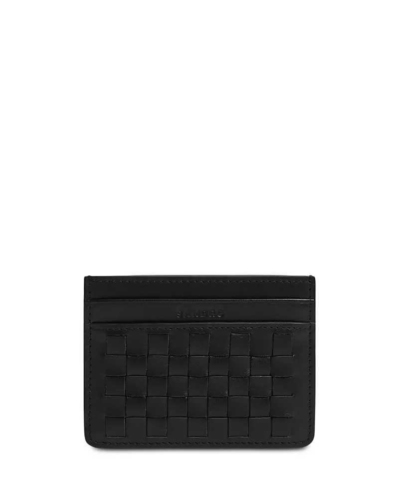 Sandro Braided Leather Card Holder