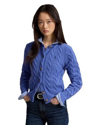 Cable Knit Wool Cashmere Cardigan