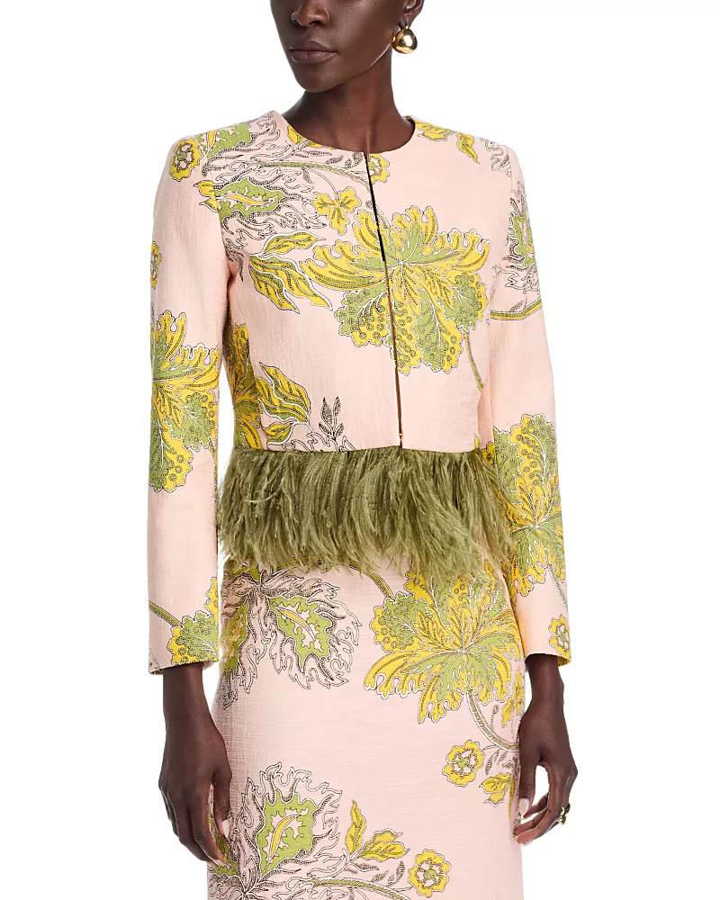 La DoubleJ Bijoux Feather Trim Jacket