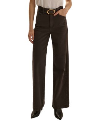 The Mischa Cotton Stretch High Rise Wide Leg Jeans in Esspreso
