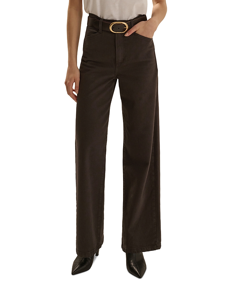 Favorite Daughter The Mischa Cotton Stretch High Rise Wide Leg Jeans in Esspreso