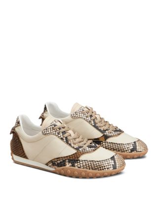 Women's Sportiva Snake-Embossed Leather & Nylon Sneakers