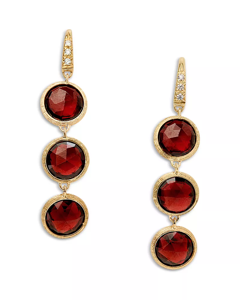 Marco Bicego 18K Yellow Gold Jaipur Color Peridot & Diamond Drop Earrings