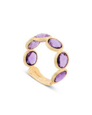 18K Yellow Gold Jaipur Color Gemstone Bezel Band 
