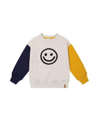 Boys' Fleece Raglan Sleeve Smiley Face Graphic Sweatshirt - Little Kid