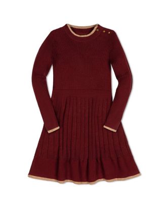  Girls' Organic Mock Neck Flounce Hem Sweater Dress - Little Kid, Big Kid