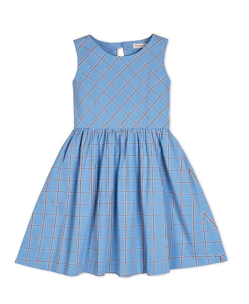 Hope & Henry Girls' Organic Stretch Poplin Button Back Party Dress - Little Kid, Big Kid