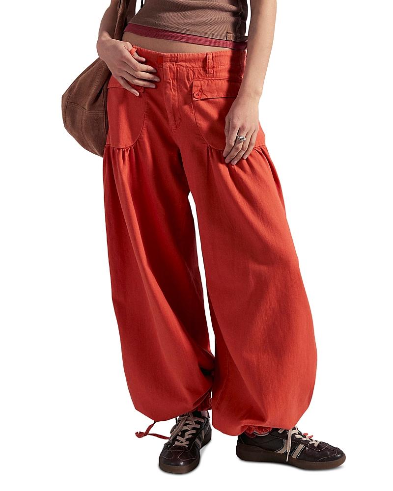 Free People Lotus Cotton Mid Rise Balloon Jeans in Cayenne