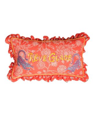  Ghuni Ruffle Detail Cotton Cushion, 22" x 12"