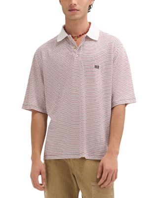 Wales Bonner Linen & Cotton Stripe Polo Shirt