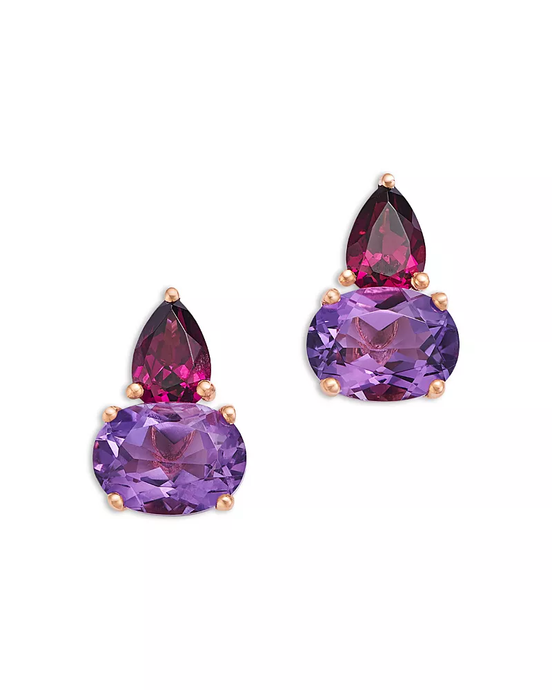 Bloomingdale's Fine Collection Amethyst Duo Stud Earrings in 14K Rose Gold