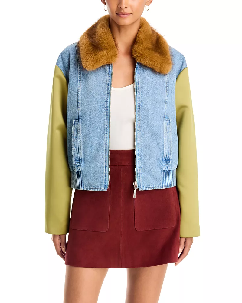 Tanya Taylor Rue Faux Fur Collar Jacket