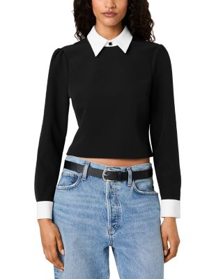 Echo Crepe Collar Top