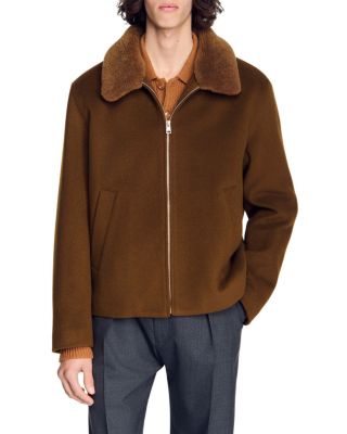 Minimal Aviator Wool Blend Jacket