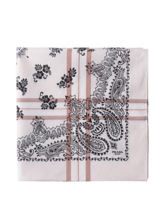 Prada Printed Cotton Scarf 65 In Neutral