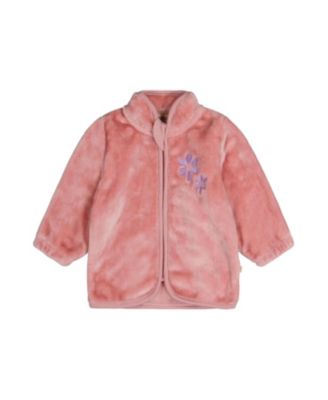 Girls' Plush Flower Embroidered Zip Jacket - Baby