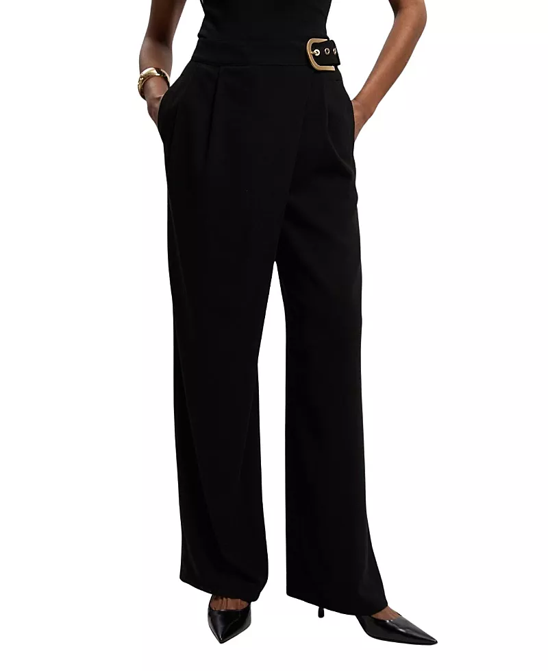 Karen Millen Tailored Crepe Buckle Trousers