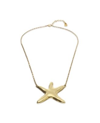  Gold-Tone Necklace with Star Pendant