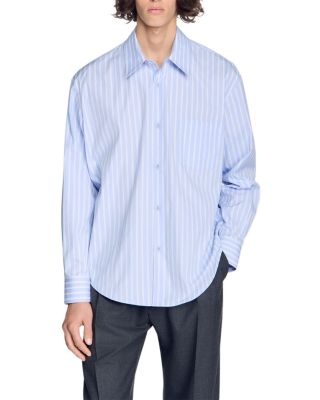 Sandro Flared Fit Stripe Cotton Shirt
