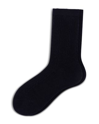 Ribbed Cable Crew Socks