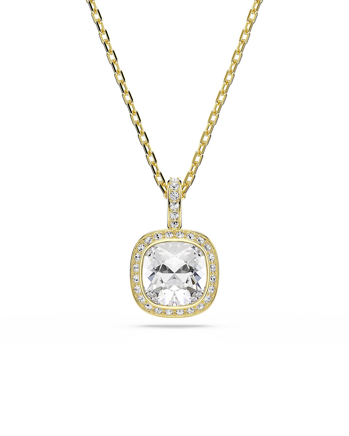 Swarovski Una Crystal Cushion Halo Pendant Necklace, 14.87-17.75