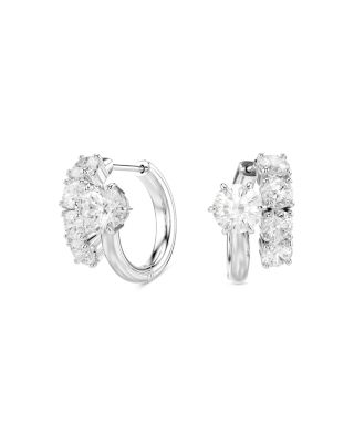 Matrix Crystal Bypass Hoop Earrings