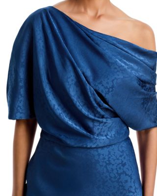 Draped Asymmetric Neck Gown - thumbnail 3