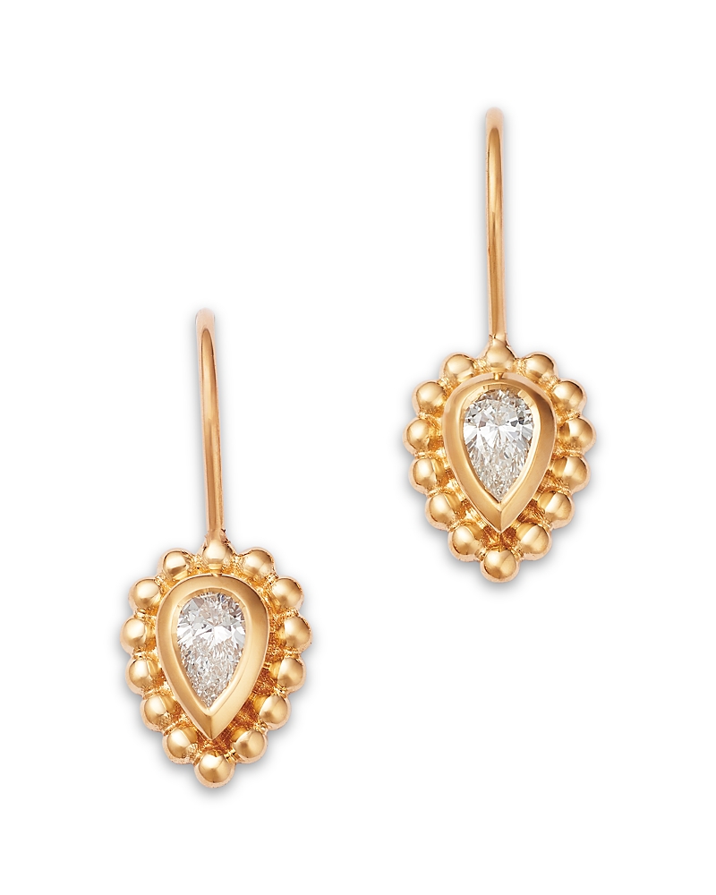 Zoe Chicco 14K Yellow Gold Diamond Bezel Beaded Drop Earrings, 0.38 tcw