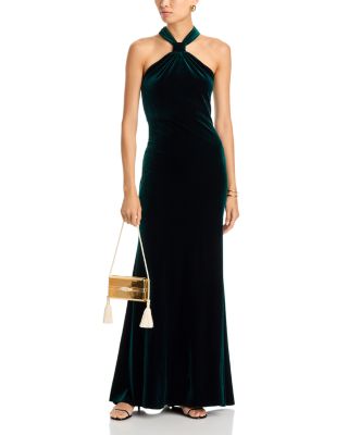 Velvet Knot Neck Sheath Dress - Exclusive - thumbnail 2