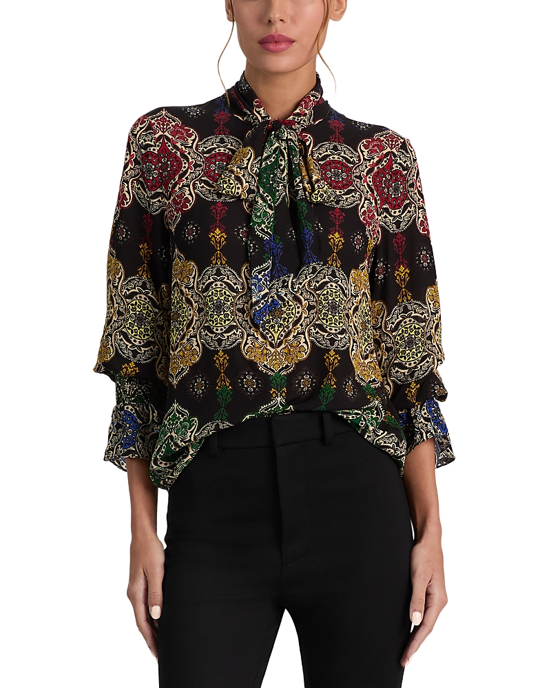 Alice and Olivia Lloyd Tie Neck Blouse