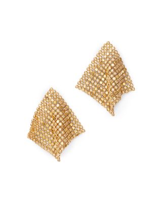 Diamond Mesh Earrings in 14K Yellow Gold, 2.0 tcw