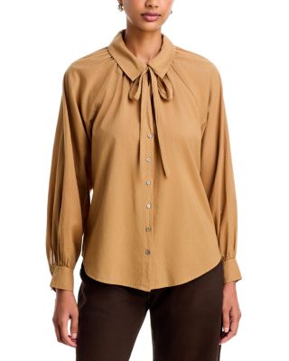 Colby Cotton Tie Neck Shirt
