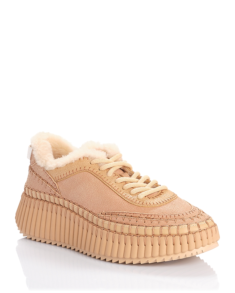 Chloe Women's Nama Shearling Platform Sneakers