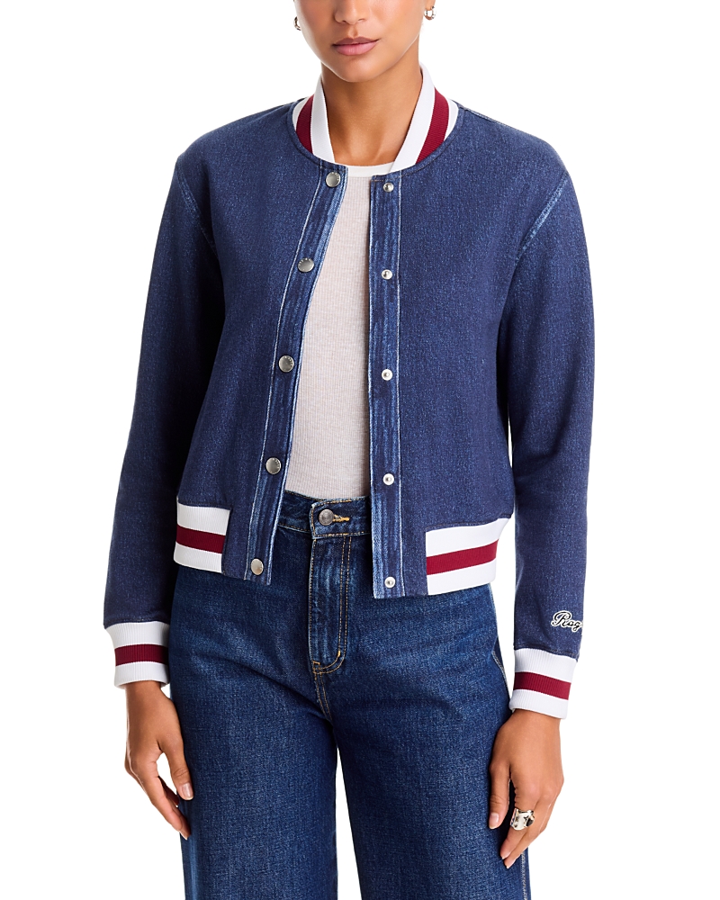 rag & bone Rb Miramar Cotton Terry Collegiate Bomber Jacket