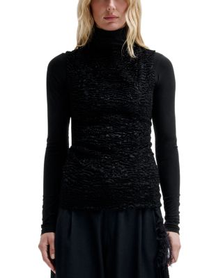 Faux Fur Mixed Media Top