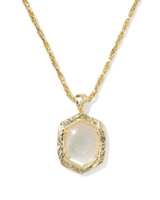 Daphne Tiger Stripe Frame Stone Pendant Necklace, 30-32"